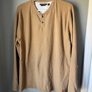 Outpost Brown Long Sleeve Henley Shirt